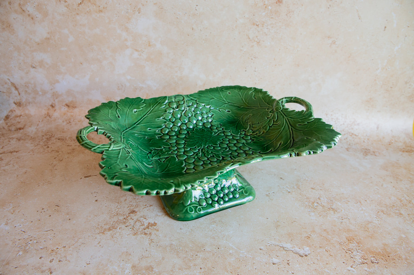 Vintage Green Majolica Serving Plate