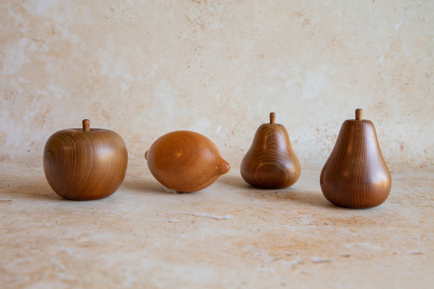 Vintage Wooden Fruit Set of 4