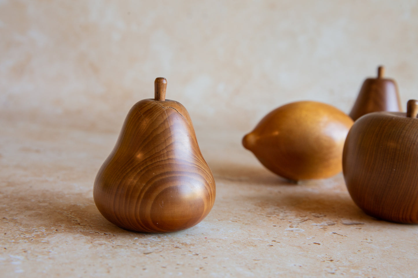 Vintage Wooden Fruit Set of 4