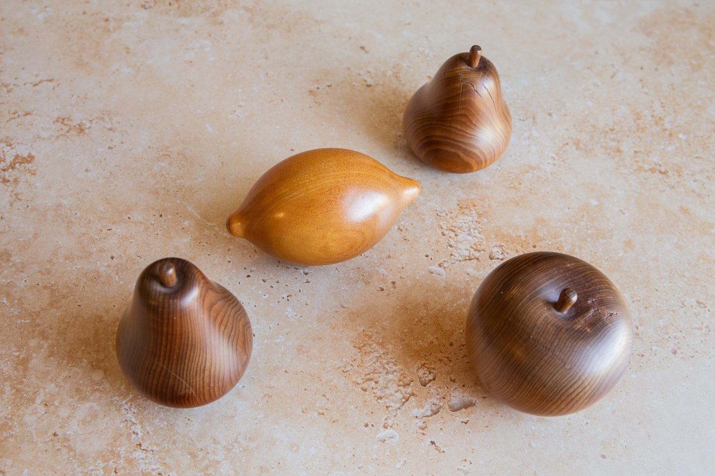 Vintage Wooden Fruit Set of 4