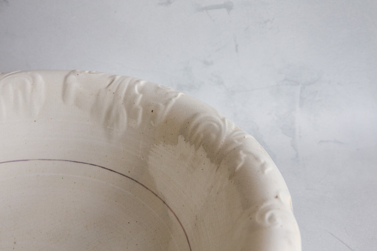 Large Victorian Table Bowl with Gold Leaf Pattern