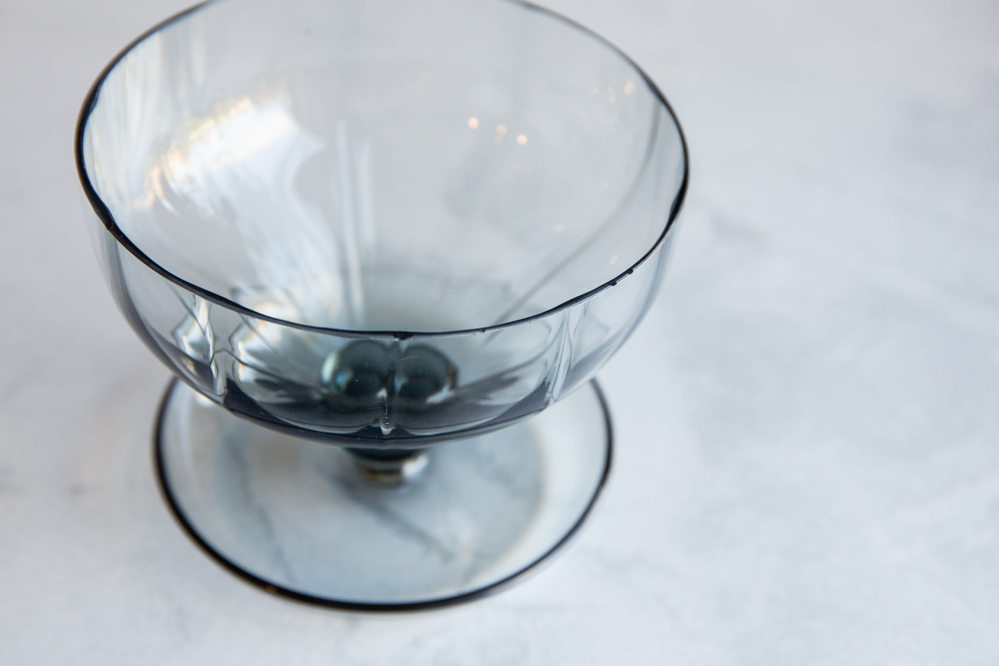 Vintage Blue Glass Dessert Bowls Set