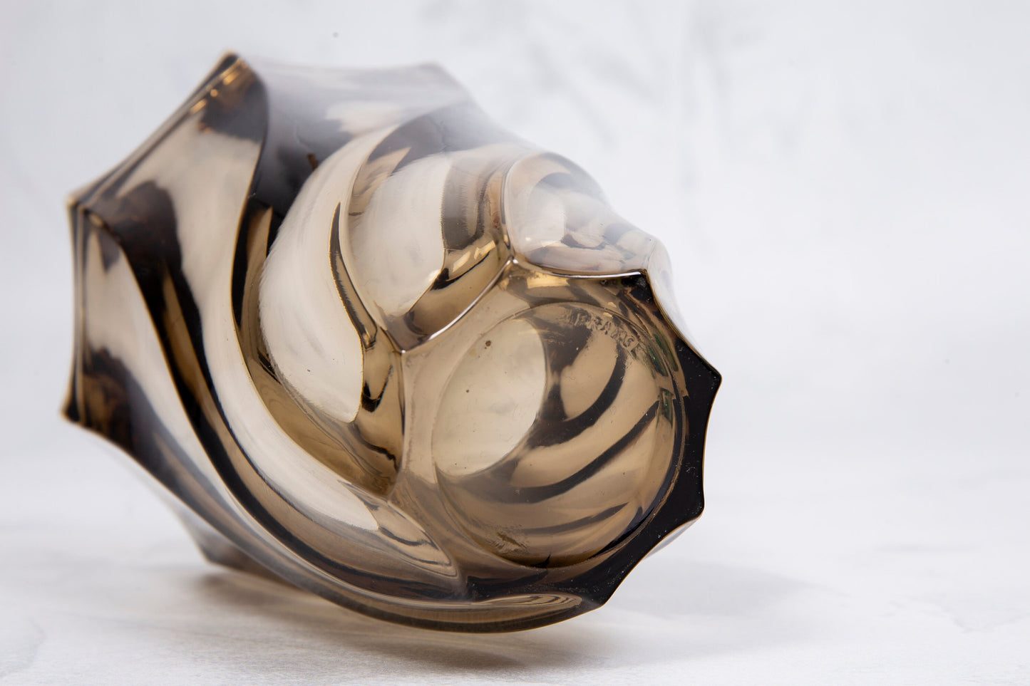 Vintage French Luminarc Smoked Glass Vase