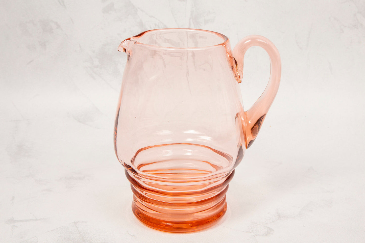 Vintage Handblown Pink Rose Glass Pitcher