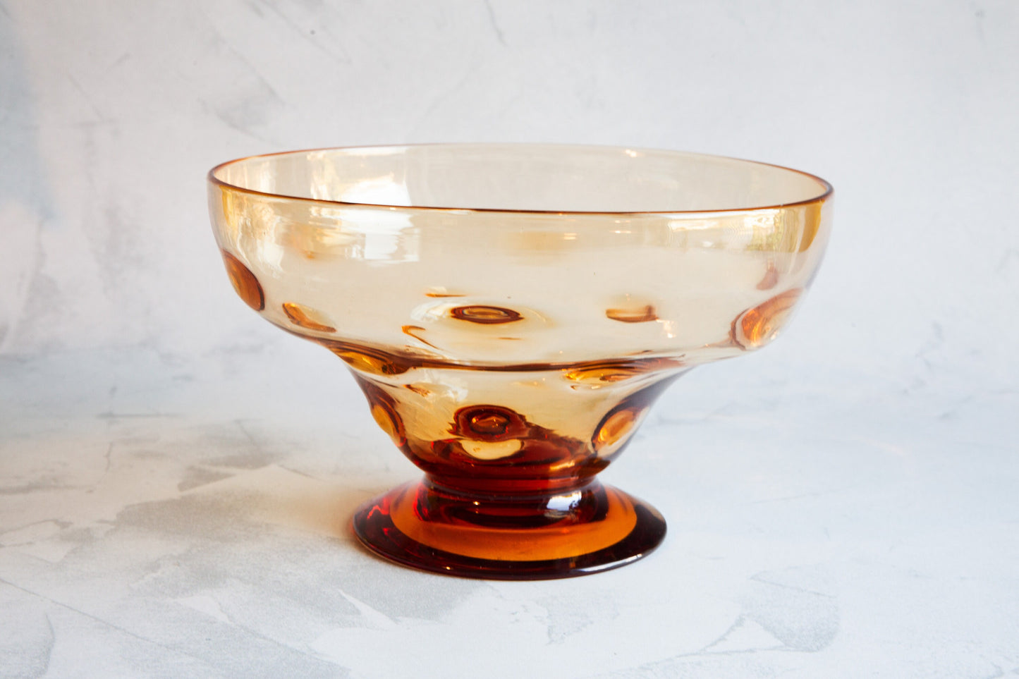 Vintage Amber Glass Bullseye bowl