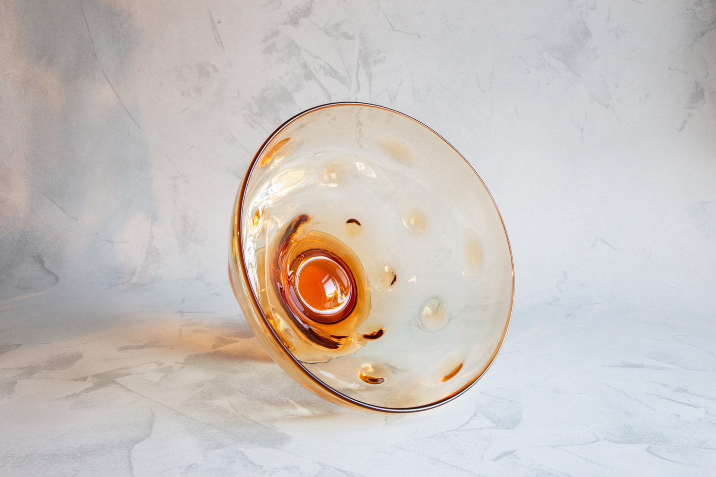 Vintage Amber Glass Bullseye bowl