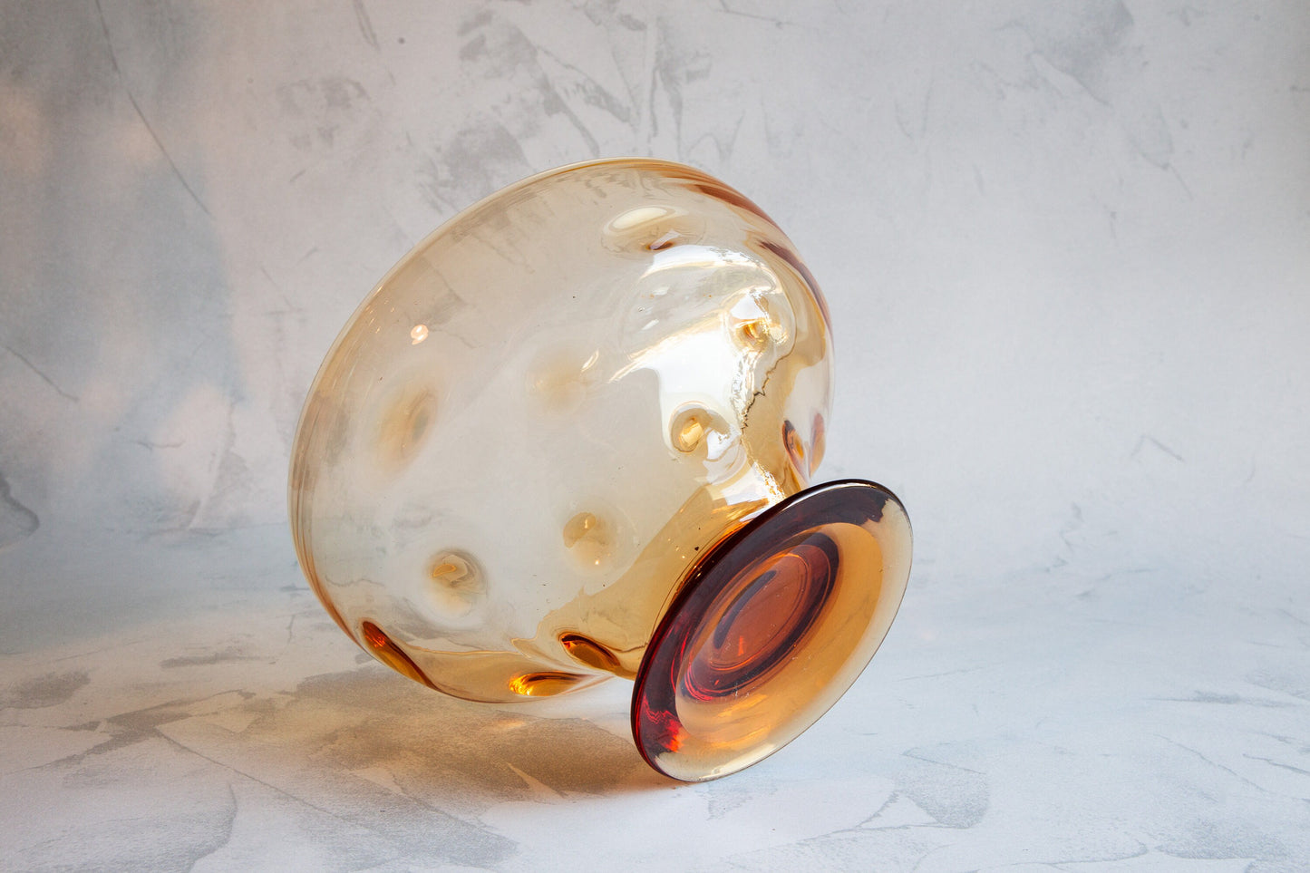 Vintage Amber Glass Bullseye bowl