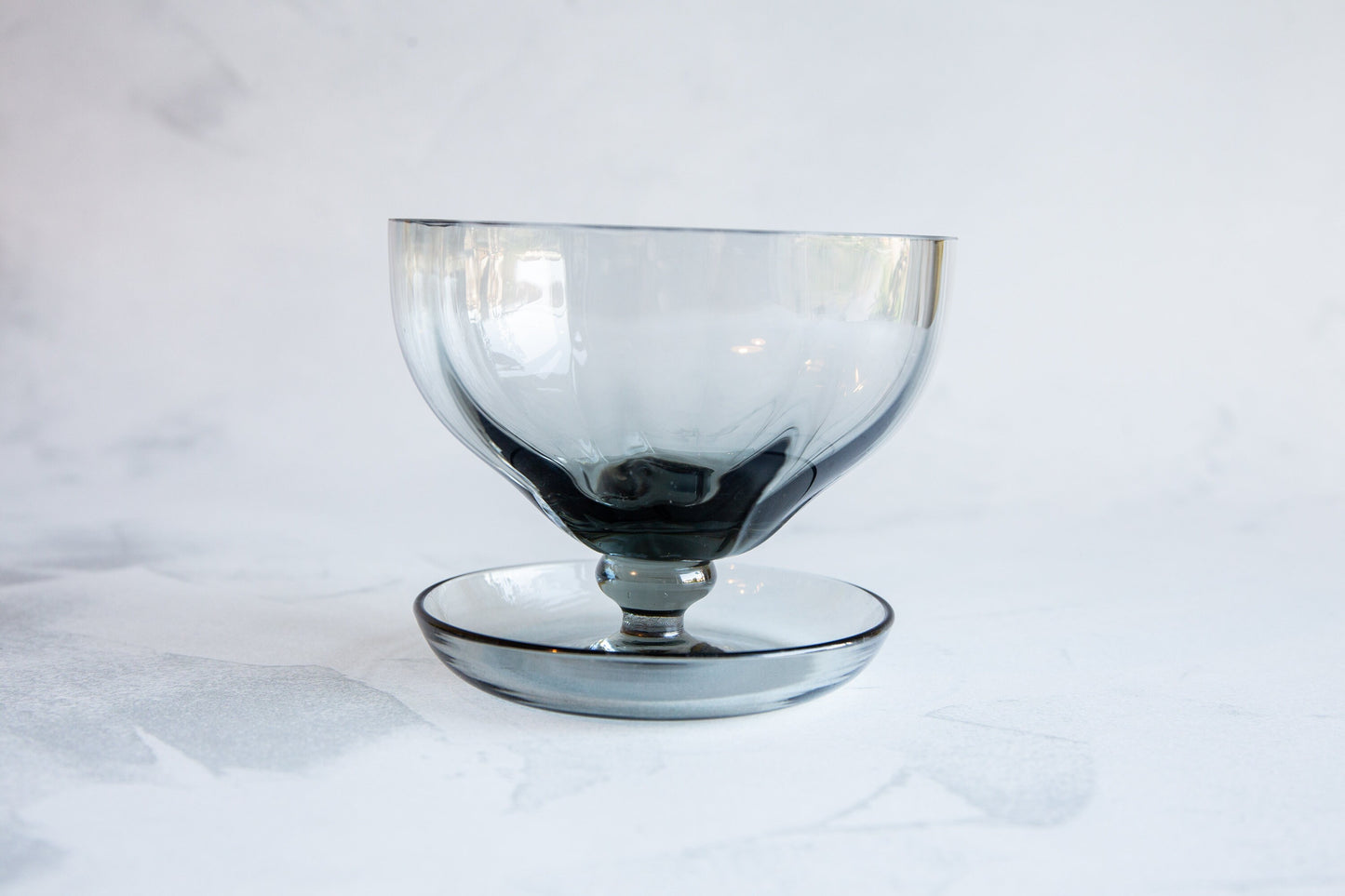 Vintage Blue Glass Dessert Bowls Set