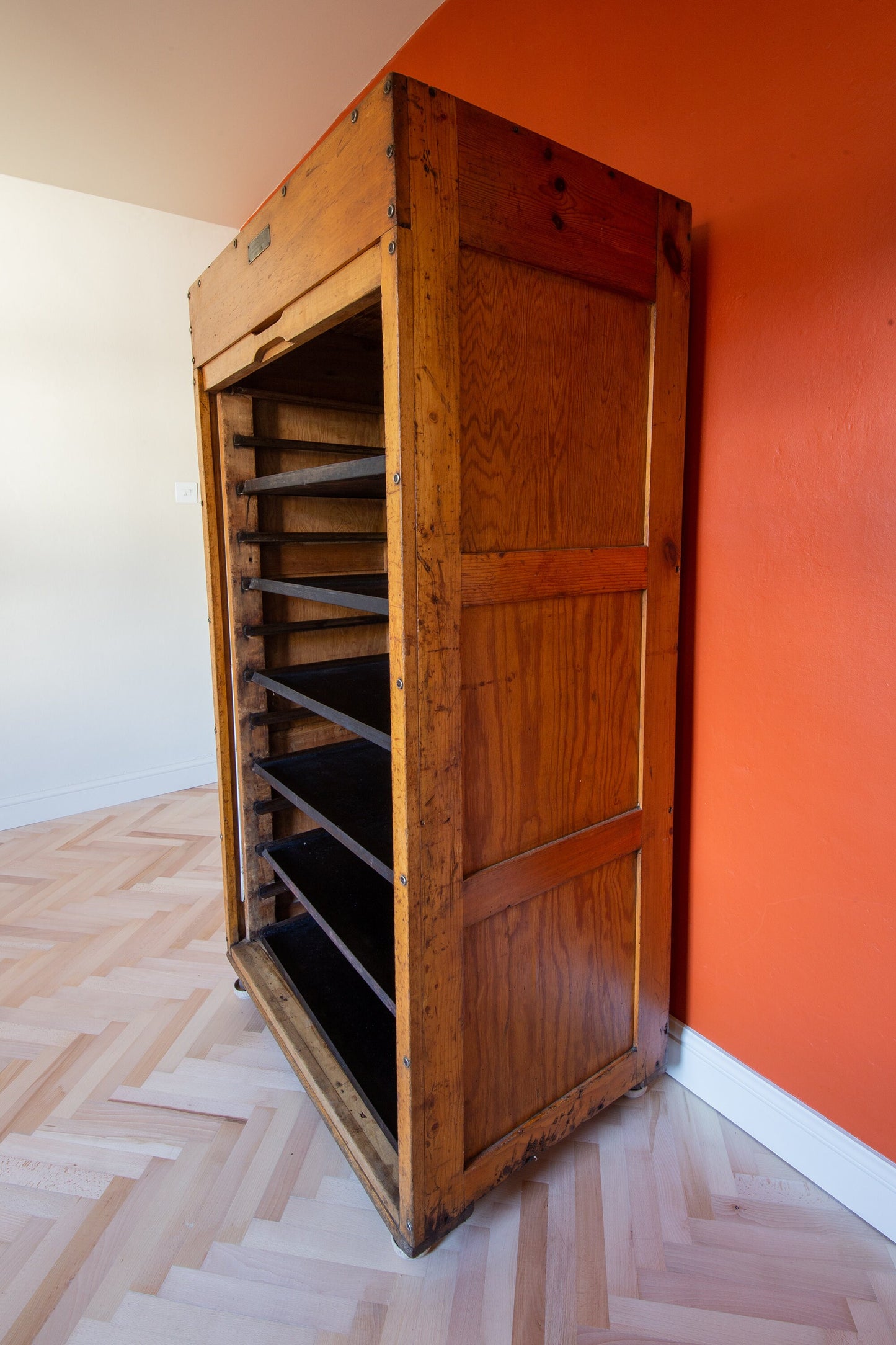 Vintage Tambour Bakers Cabinet