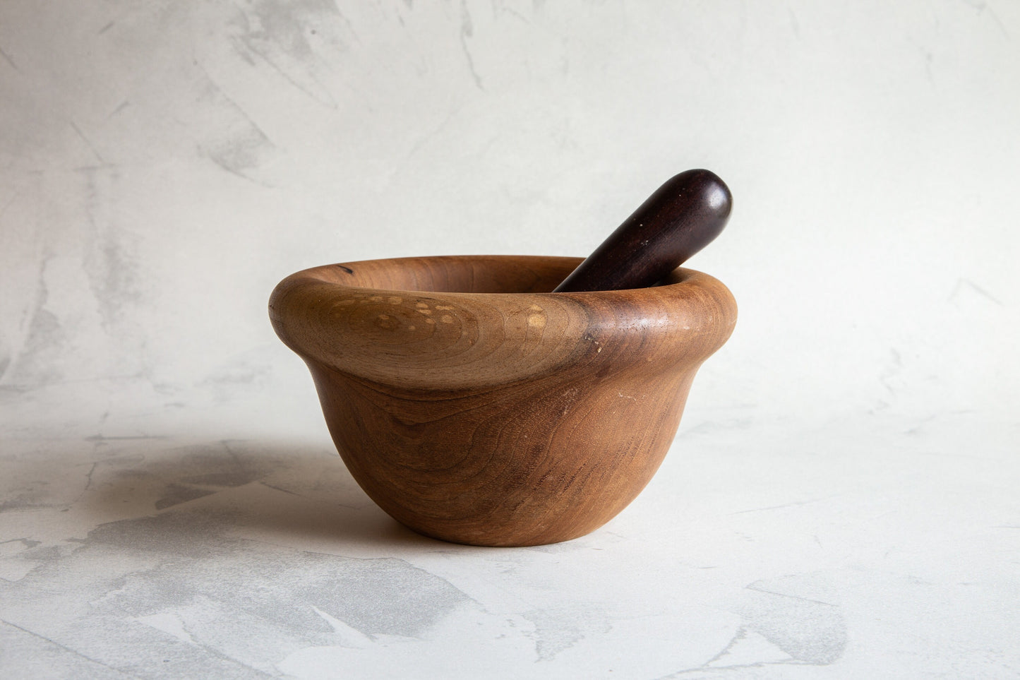 Vintage Walnut Wood Pestle & Mortar, Walnut Pestle And Mortar