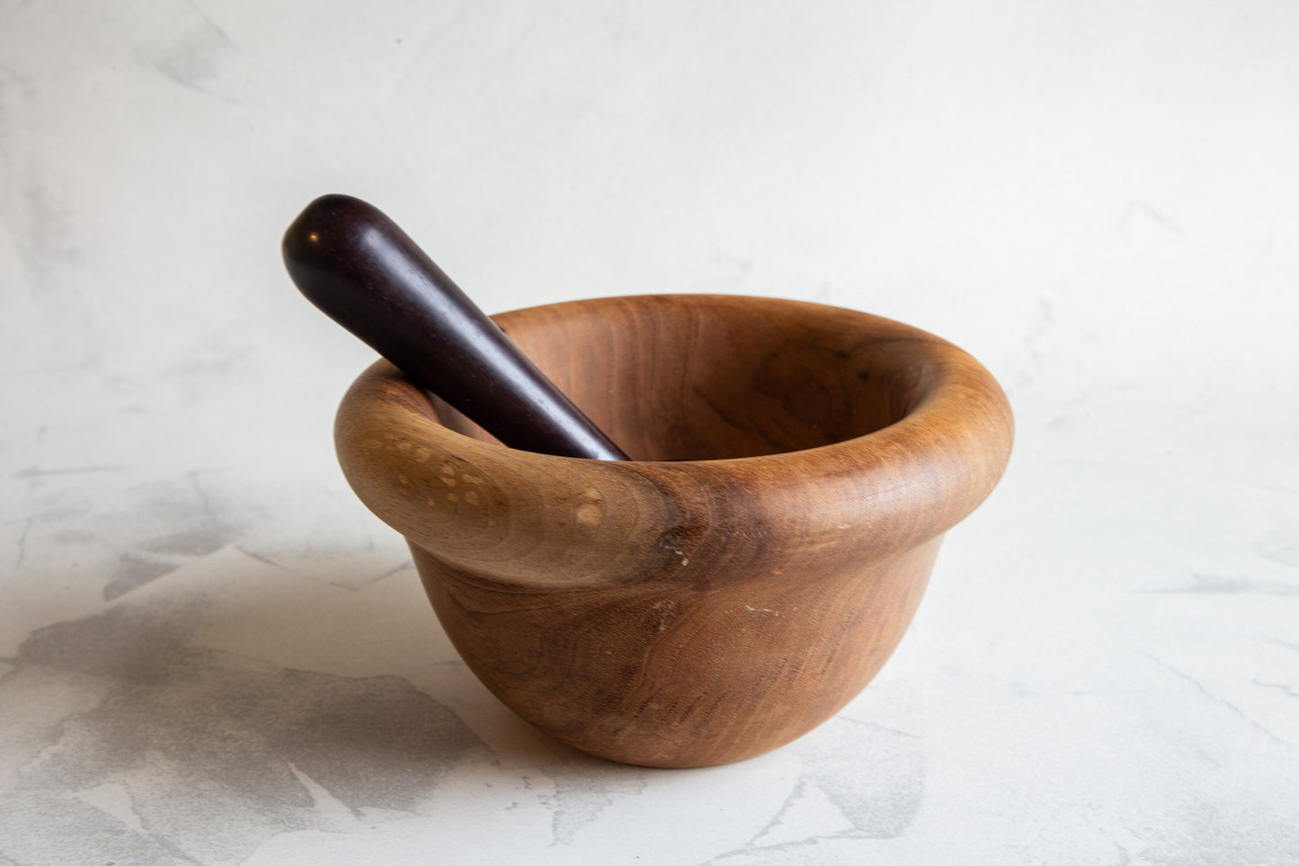 Vintage Walnut Wood Pestle & Mortar, Walnut Pestle And Mortar