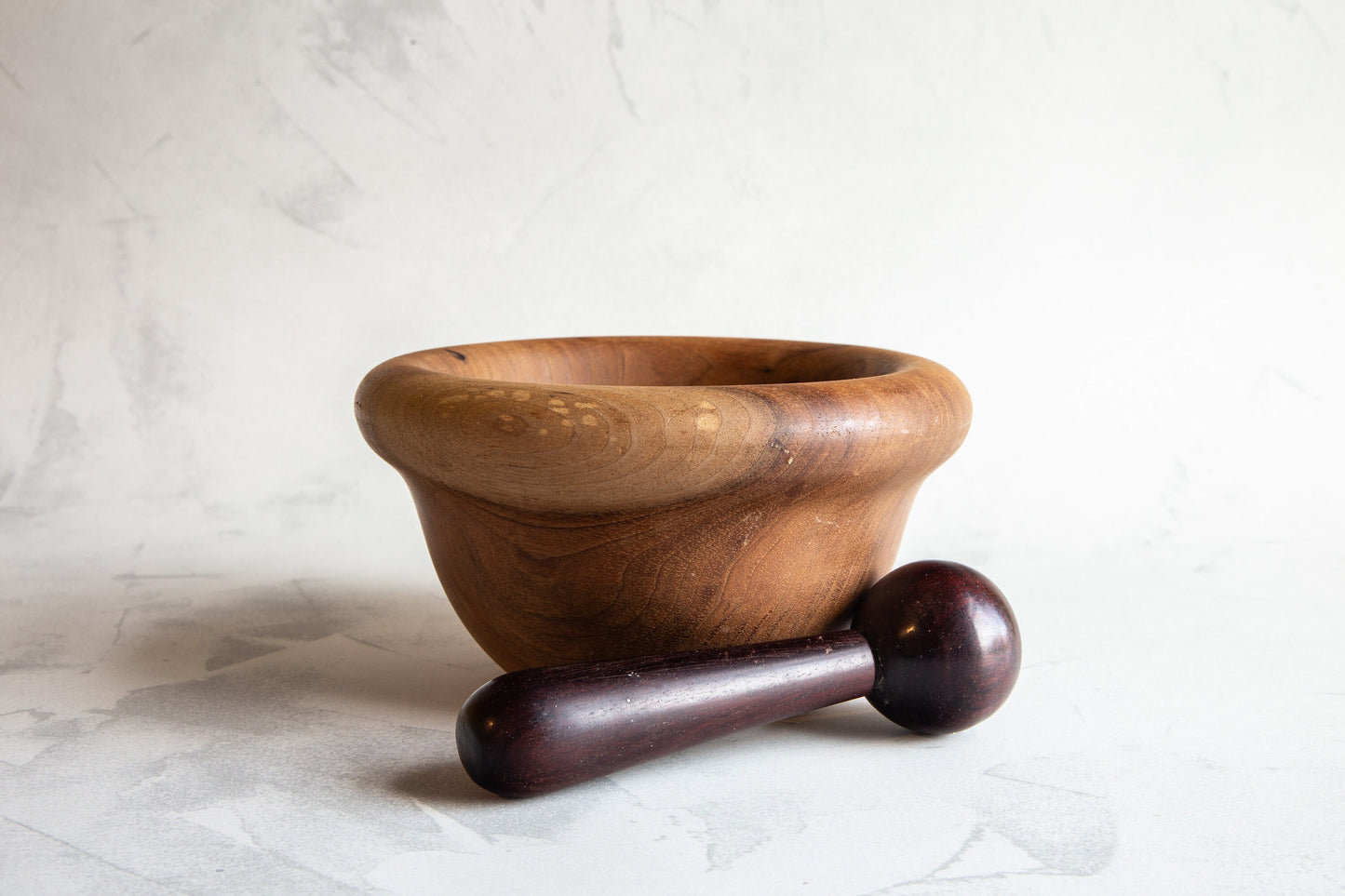 Vintage Walnut Wood Pestle & Mortar, Walnut Pestle And Mortar