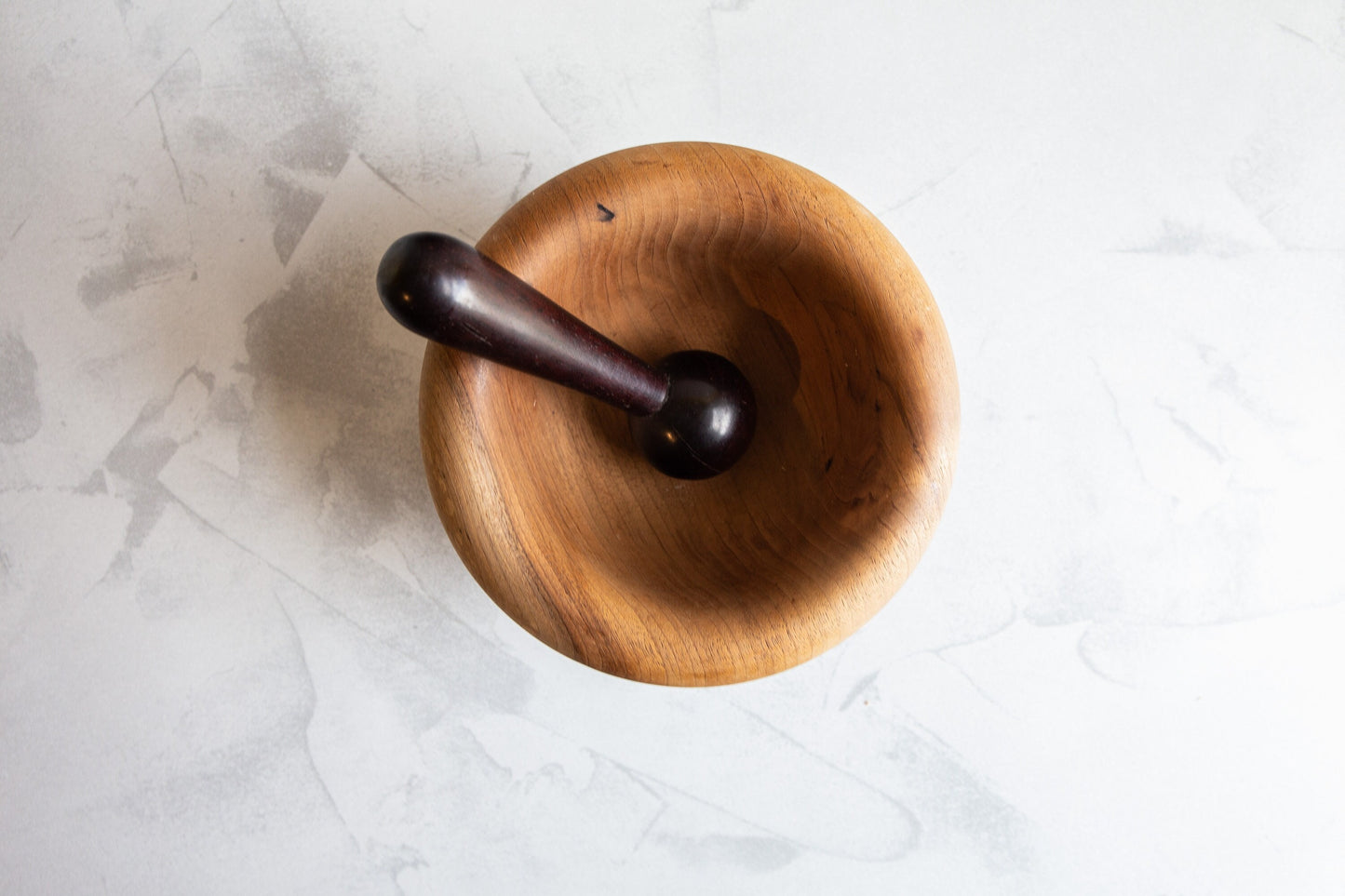 Vintage Walnut Wood Pestle & Mortar, Walnut Pestle And Mortar